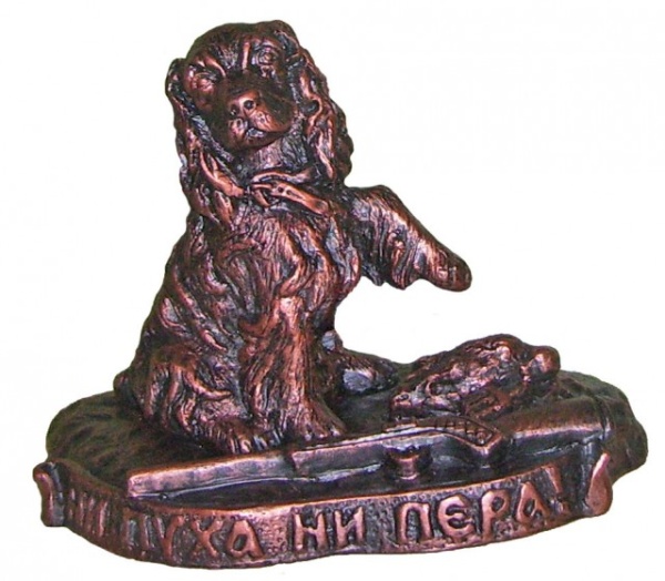 Статуэтка "Ни пуха, ни пера"патина (0,7 кг)
