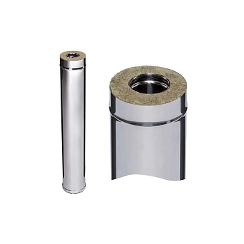 Труба Сэндвич Феррум 1,0м (430/0,8мм + нерж.) Ф115х200